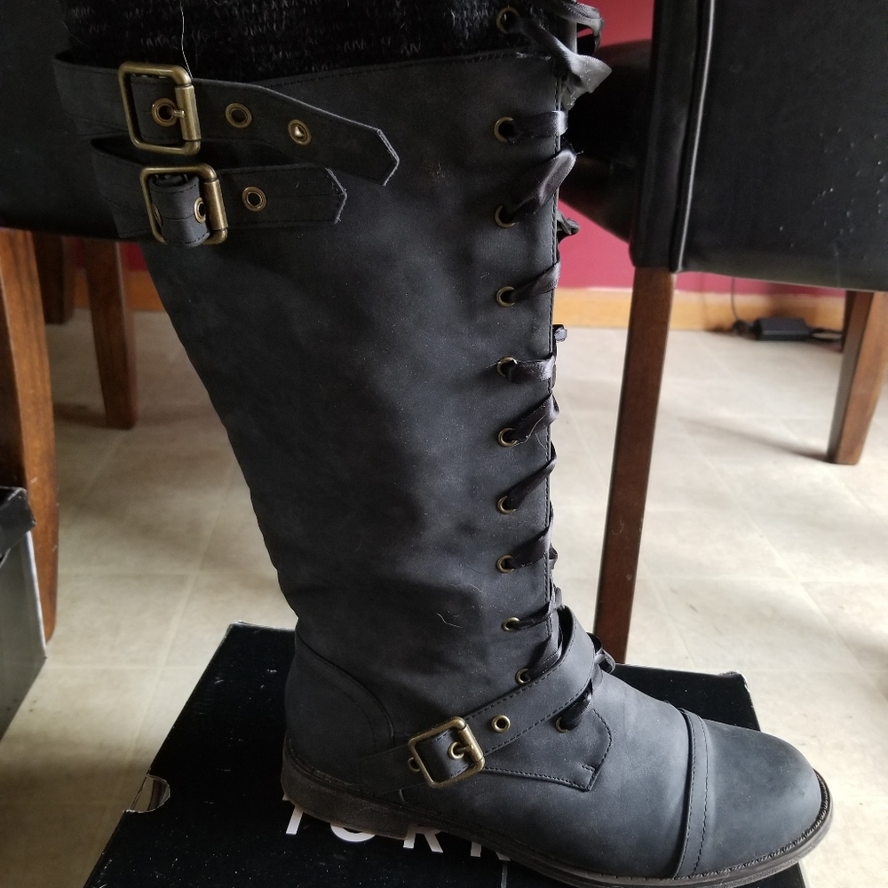 NWOT gray knee high boots